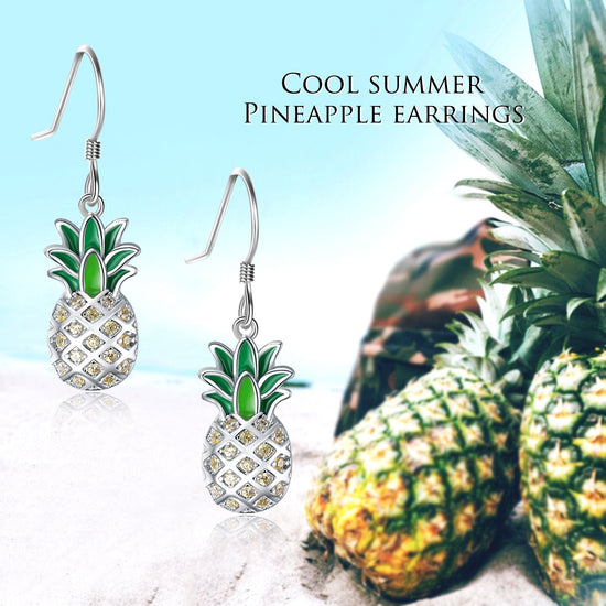 925 sterling silver pineapple fashion earrings - onlyone