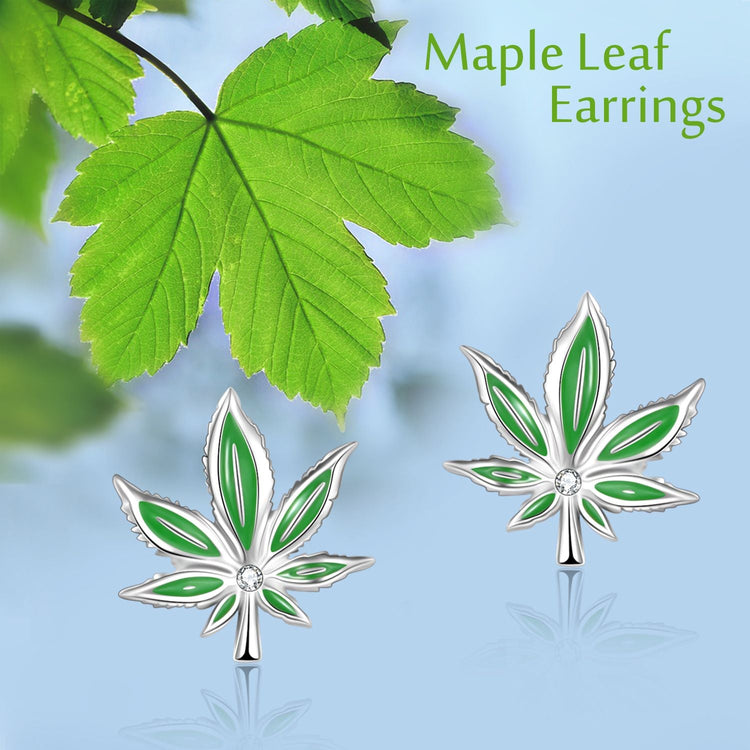 925 sterling silver leaves fashion earrings - onlyone