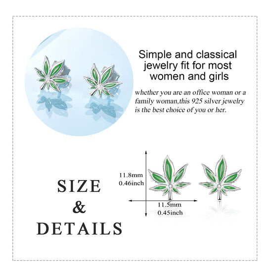 925 sterling silver leaves fashion earrings - onlyone