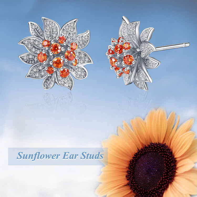 925 Steling Silver Zirconia Flower Stud Earrings - onlyone