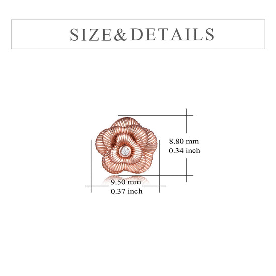 925 Sterling Silver Rose Flower Stud Earrings for Women - onlyone