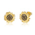 925 Sterling Silver Sunflower Stud Earrings With Zirconia Seed - onlyone