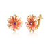 925 Sterling Silver Purple Crystal Chrysanthemum Earrings - onlyone