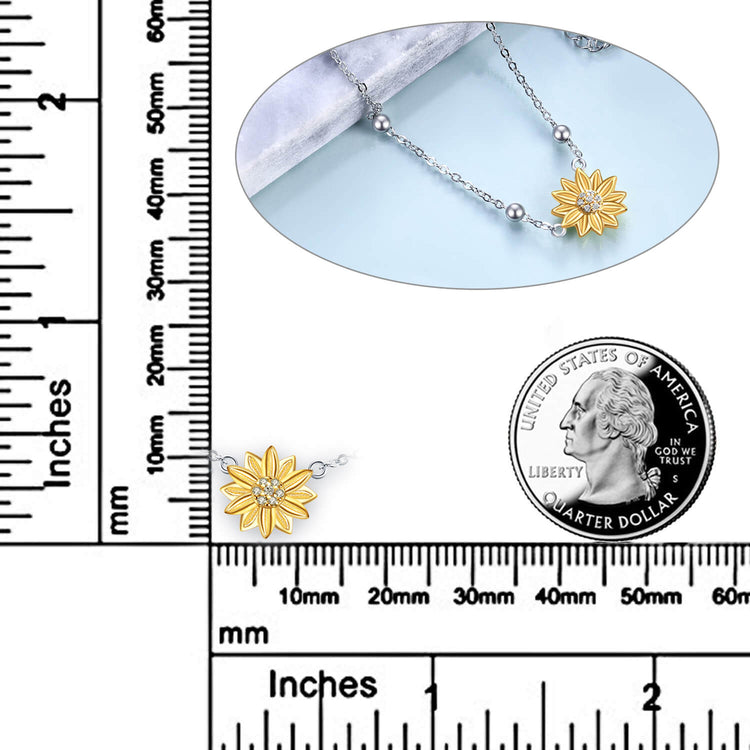 925 Sterling Silver Sunflower Bracelet, Gift For Her - onlyone