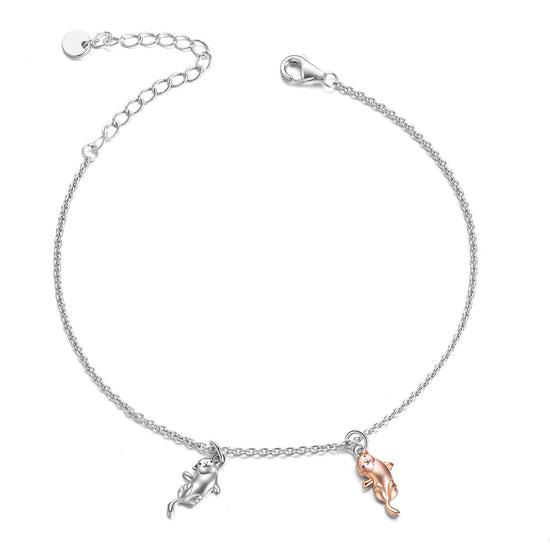 925 Sterling Silver Otter Bracelet Gift For Animal Lover - onlyone