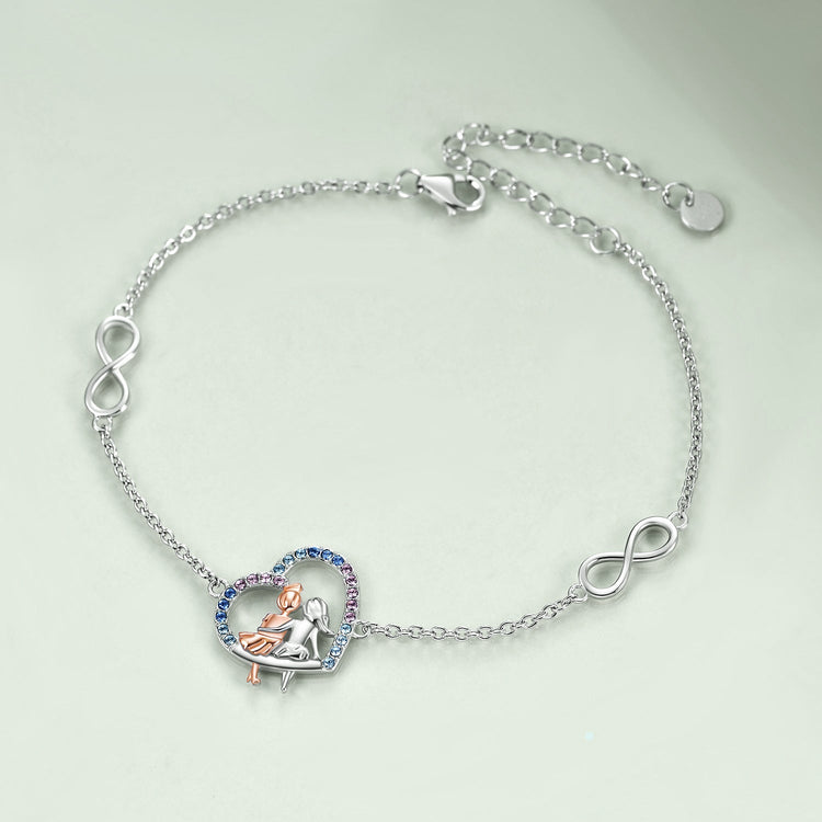 925 Sterling Silver BFF Bracelet With Crystal