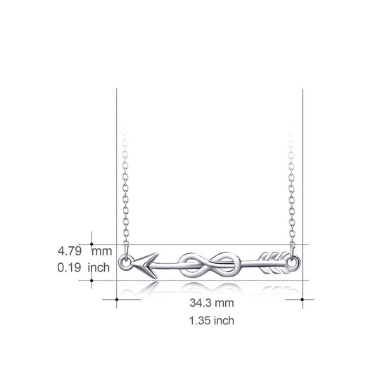 925 Sterling Silver Arrow Infinity Necklace - onlyone