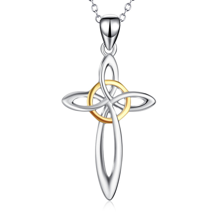 925 Sterling Silver Celtic Cross Pendant Necklace for Women Girls Cross Necklace for Women - onlyone