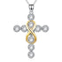 925 Sterling Silver Infinity Cross Pendant Necklace Cubic Zirconia Fine Jewelry Cross Necklace For Women - onlyone