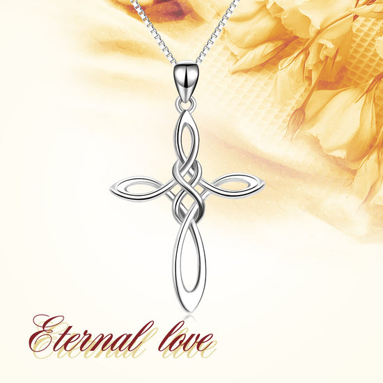 925 Sterling Silver Cross Necklace For Women Celtic Cross Infinity Necklace Gift For Her A Special Symbol Of Love And Friendship - onlyone