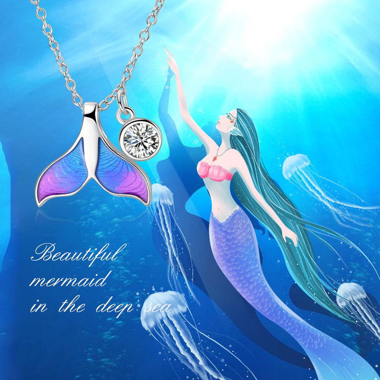 925 Sterling Silver Mermaid Fishtail Necklace - onlyone