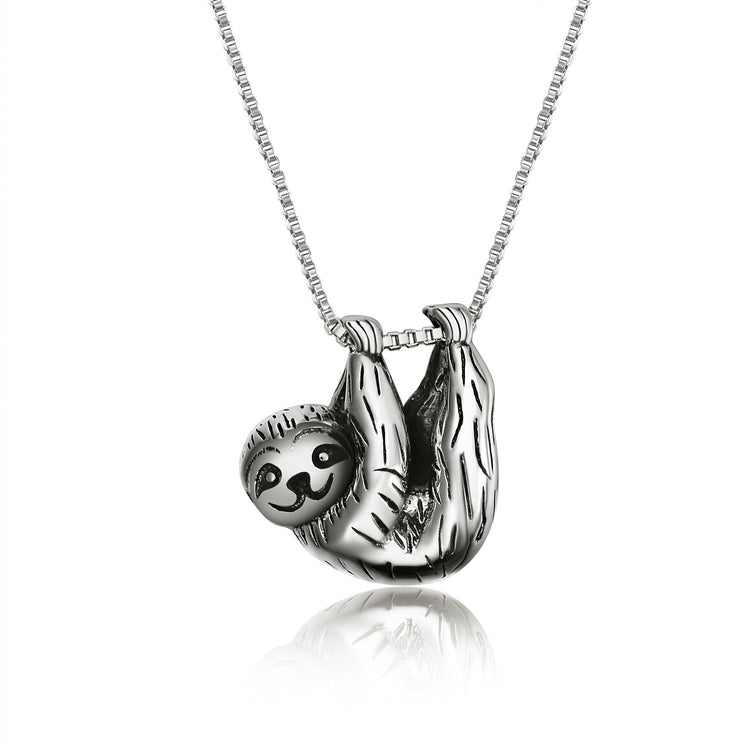 925 Sterling Silver Sloth Necklace - onlyone
