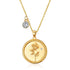 925 Sterling Silver Rose Coin Pendant Necklace With Cubic Zircon - onlyone