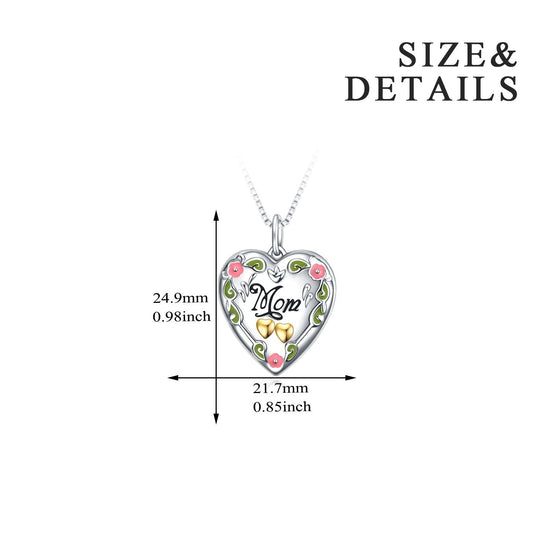 925 Sterling Silver Mother's Love  Heart Photo Locket Necklaces - onlyone