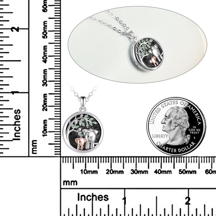 925 sterling silver elephant parent-child series photo necklaces - onlyone