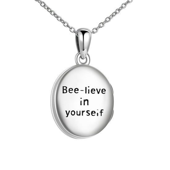 925 sterling silver bee-lieve photo necklaces - onlyone