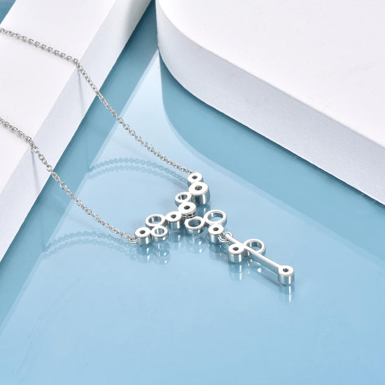 925 Sterling Silver Serotonin Molecule Necklace for Women - onlyone