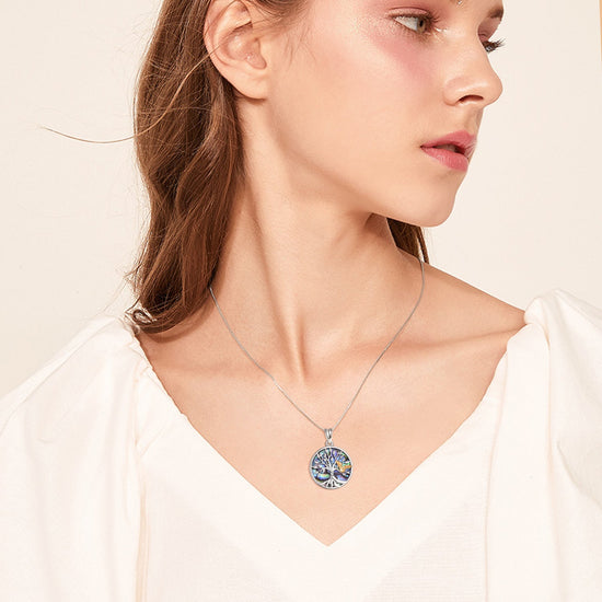 925 Sterling Silver Tree Of Life Owl Necklace - onlyone