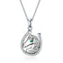 925 Sterling Silver Lucky Horseshoe and Horse Pendant Necklace - onlyone
