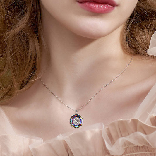 925 Sterling Silver Snowflake With Crystal Necklace