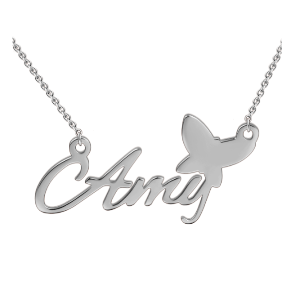 "Amy"Style 14K Personalized  Name Necklace Adjustable 16" - 20" White Gold/Yellow Gold/Rose Gold