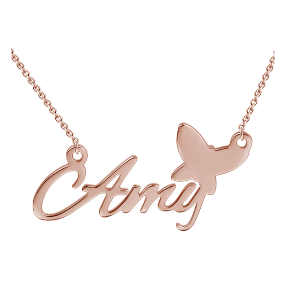"Amy"Style 14K Personalized  Name Necklace Adjustable 16" - 20" White Gold/Yellow Gold/Rose Gold - onlyone