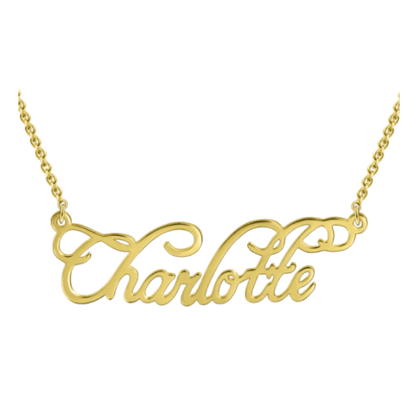 "Charlotte" Style 14K Personalized Name Necklace Adjustable 16" - 20"  White Gold/Yellow Gold/Rose Gold - onlyone