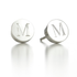 925 Sterling Silver Personalized Circle Initial Mini Alphabet Stud Earrings - onlyone