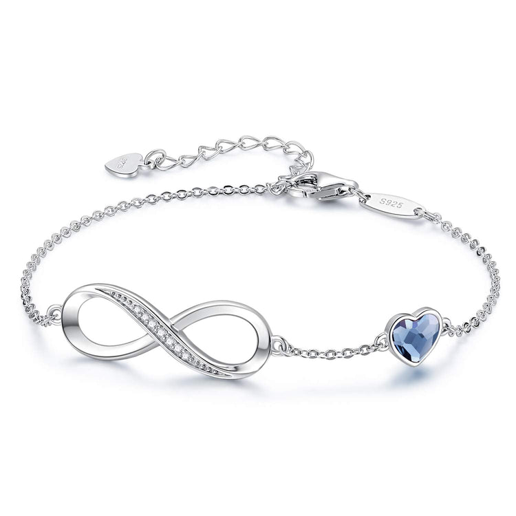 925 Sterling Silver Infinity Bracelet Adjustable Bracelet