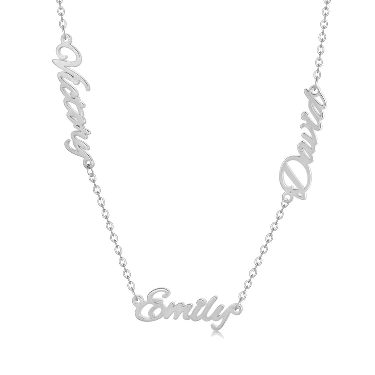 925 Sterling Silver Multiple Name Necklace, Nameplated Necklace, Gift For Her