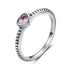925 Sterling Silver Simple Heart Shaped Cubic Zirconia Ring - onlyone
