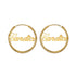 925 Sterling Silver Personalized Simple Hoop Name Earrings Nameplate Earrings - onlyone