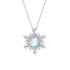 925 Sterling Silver Snowflake Necklace With Moonstone Christmas Gift - onlyone