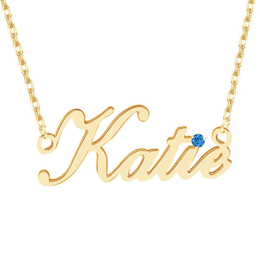 Collier avec plaque signalétique en argent sterling 925 "Katie"