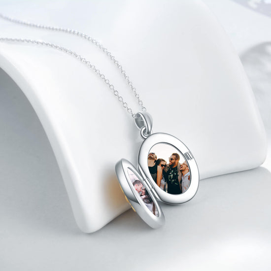 925 Sterling Silver Sunflower Photo Locket You Are My Sunshine Pendant Necklace - onlyone