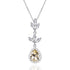 925 Sterling Silver Crystal Leaf Drop Dangle Pendant Necklace Bridal Party Gift - onlyone