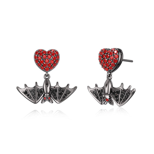 925 Sterling Silver Bat Stud Dangle Earrings With High Quality Cubic Zirconia