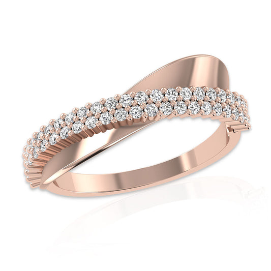 OnlyOne 18K Rose Gold Plated Cosmic Halo Ring Engagement Ring - onlyone