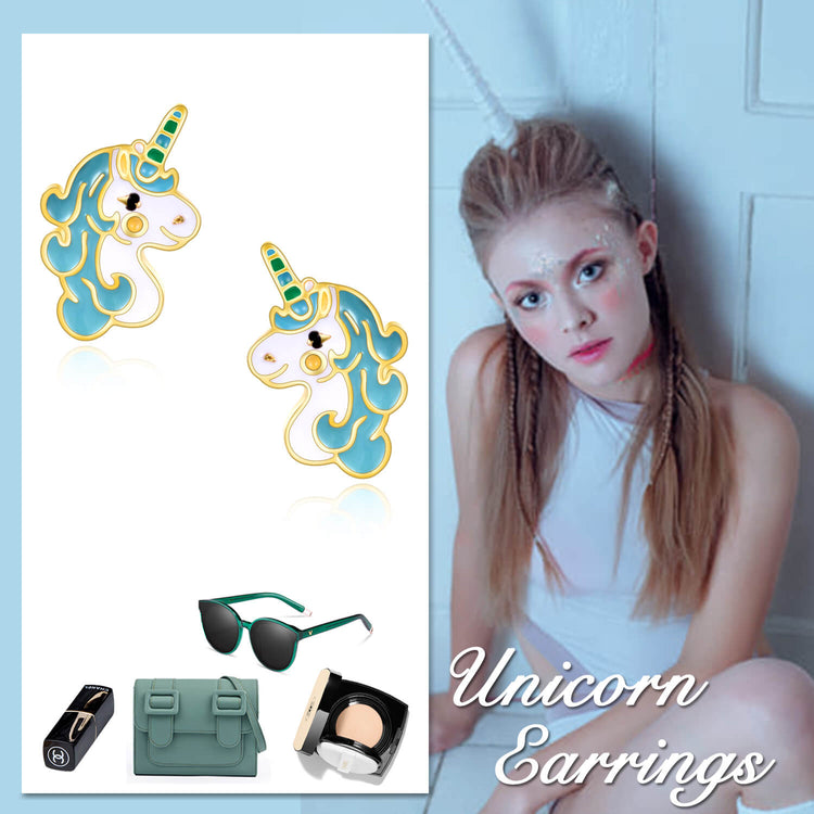 925 Sterling Silver Unicorn Stud Earrings Gift For Girl - onlyone