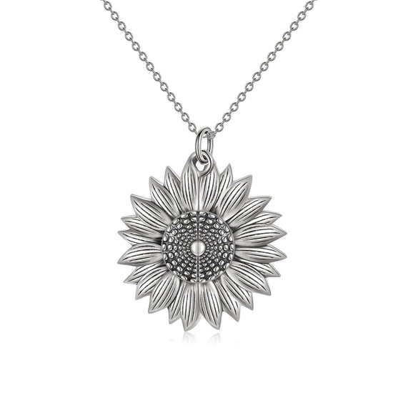 925 Sterling Silver Vintage Customized Open Locket You Are My  Sunshine Sunflower Pendant Necklace With Birthstone - onlyone