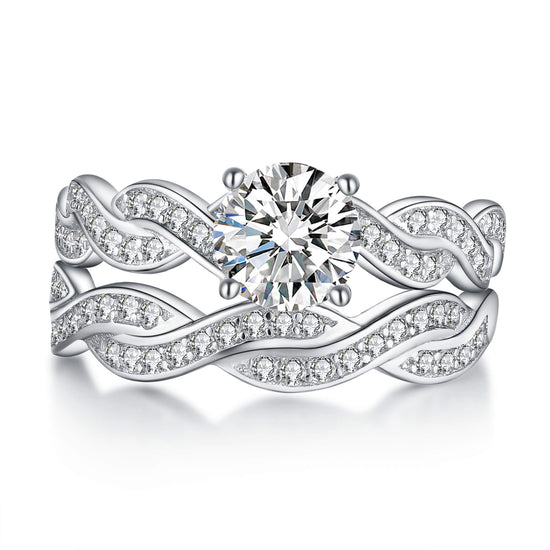 925 Sterling Silver Wedding Rings Engagement Rings Promise Rings Bridal Set Made By Cubic Zirconia - onlyone