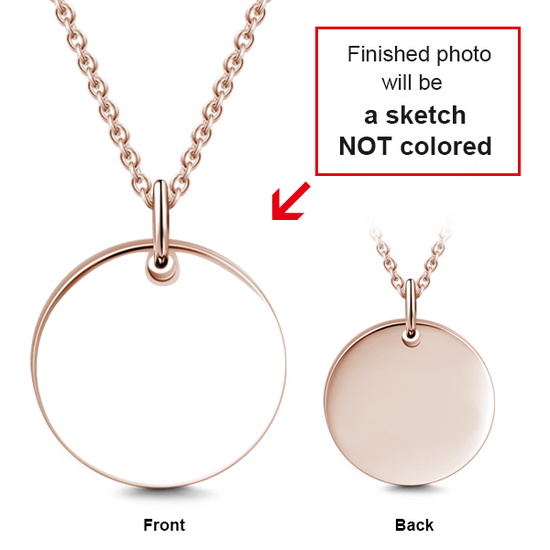 14K Gold Personalized Pet Portrait Engraved Adjustable Photo Necklace - onlyone