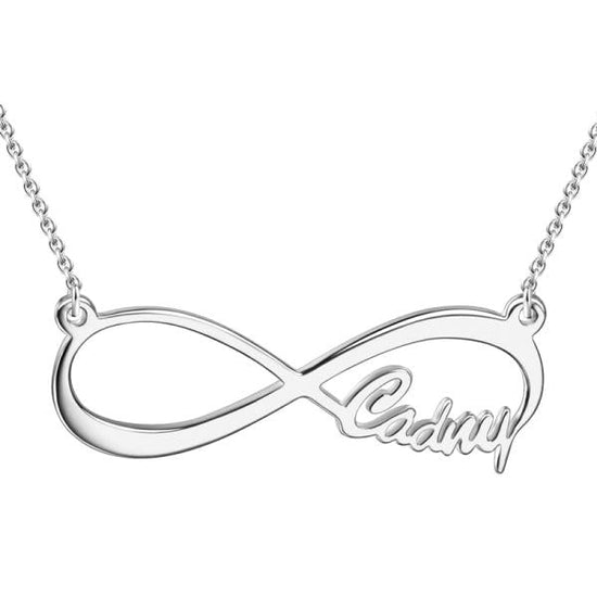 14K Yellow Gold Personalized Infinity Single Name Necklace Adjustable 16" - 20"  White Gold/Yellow Gold/Rose Gold - onlyone