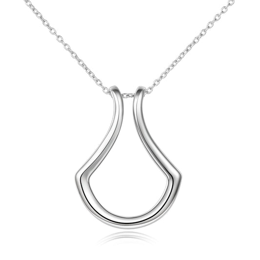 925 Sterling Silver Ring Holder Necklace Handmade Gift Nurse Jewelry Ring Keeper (Suitable for all rings up to size 8) - onlyone