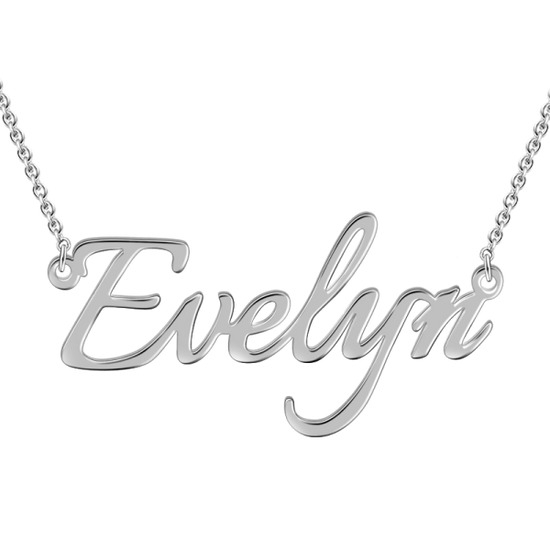 "Evelyn"Style 14K Gold Personalized Name Necklace Adjustable 16" - 20"  White Gold /Yellow Gold/Rose Gold - onlyone