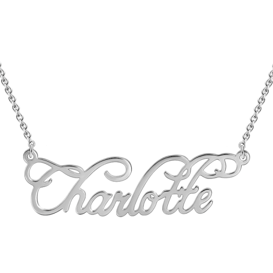 "Charlotte" Style 14K Personalized Name Necklace Adjustable 16" - 20"  White Gold/Yellow Gold/Rose Gold - onlyone