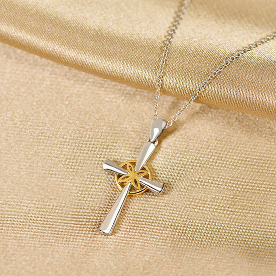 925 Sterling Silver Cross pendant Necklace With Lotus Cross Necklace For Women - onlyone
