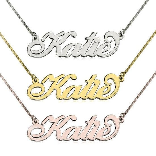 14K Gold Personalized Name Necklace Nameplate Necklace - onlyone