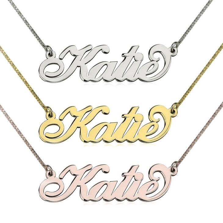 14K Gold Personalized Name Necklace Nameplate Necklace - onlyone