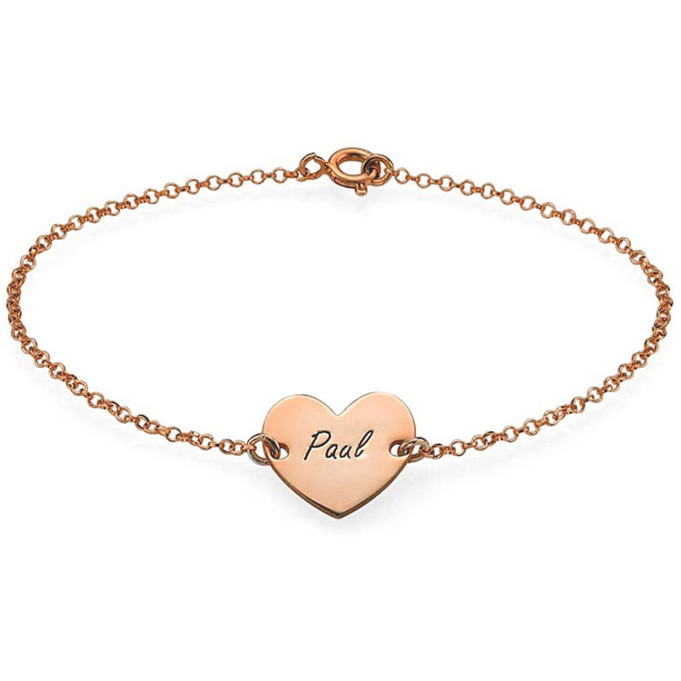 925 Sterling Silver Personalized Heart Name Anklet Bracelets